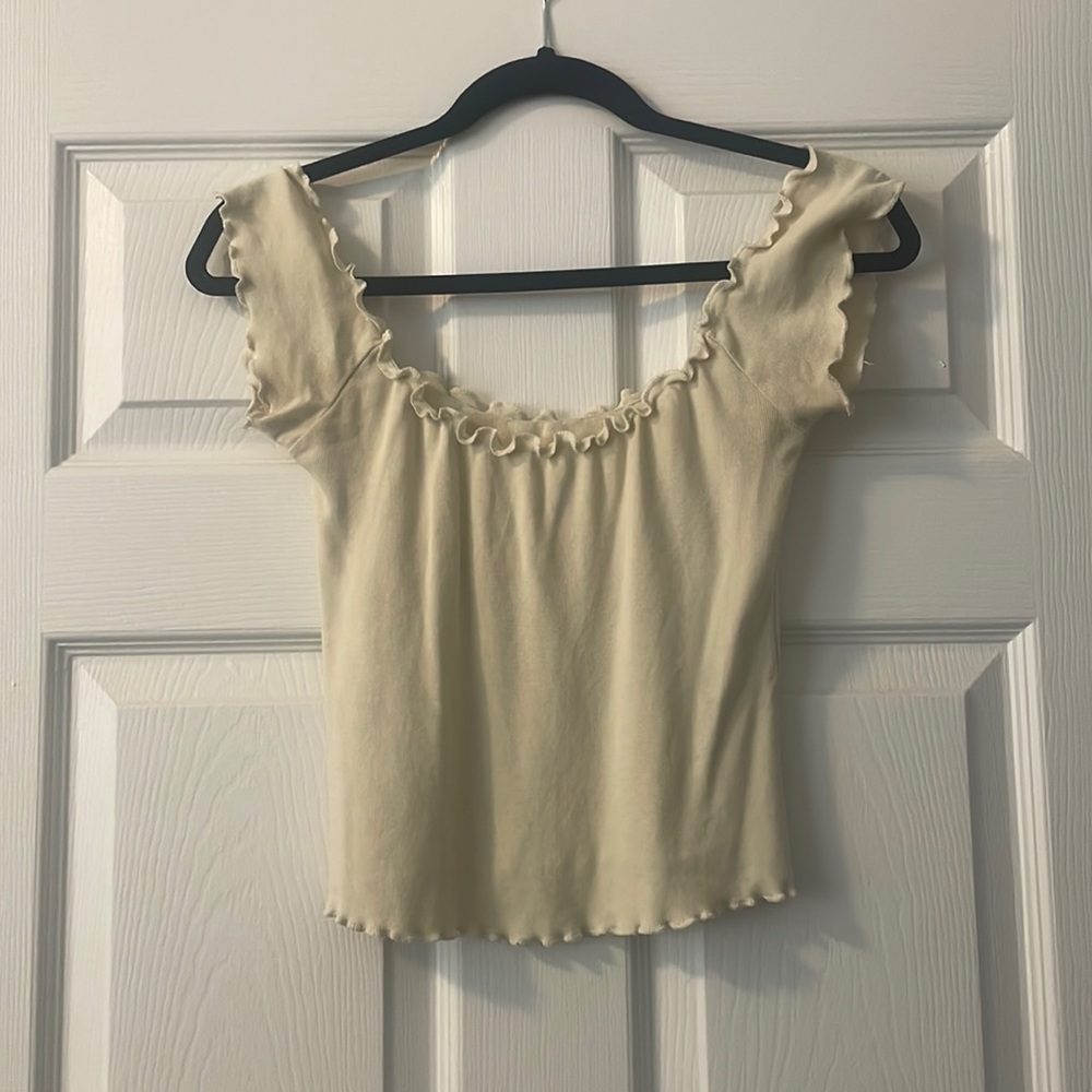 Pastel Yellow Off the Shoulder Shirt